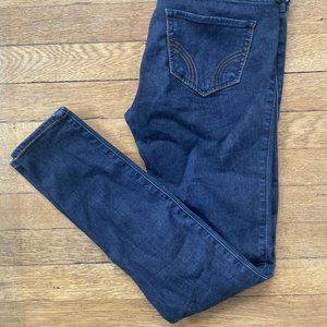 Hollister dark wash super skinny jeggings blue jean denim pants 5 regular